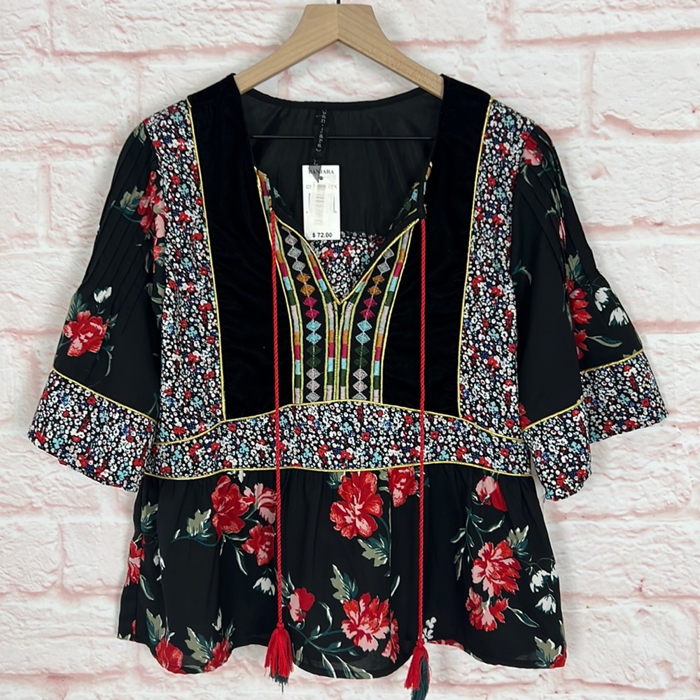 NWT BANJARA Boho Blouse Top Sz Large